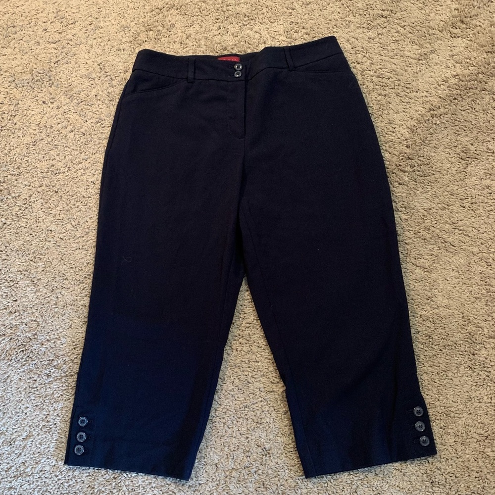 212 Collection Navy Blue Capris Pants 6 Petite
